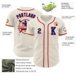 Custom Cream Royal-Red Authentic Baseball Jersey