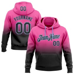 Custom Stitched Pink Black-Light Blue Fade Fashion Sports Pullover Sweatshirt Hoodie