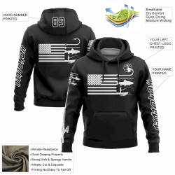 Custom Stitched Black White 3D American Flag And Fish Hook Fishing Sports Pullover Sweatshirt Hoodie Custom Stitched Black White 3D American Flag And Fish Hook Fishing Sports Pullover Sweatshirt Hoodie